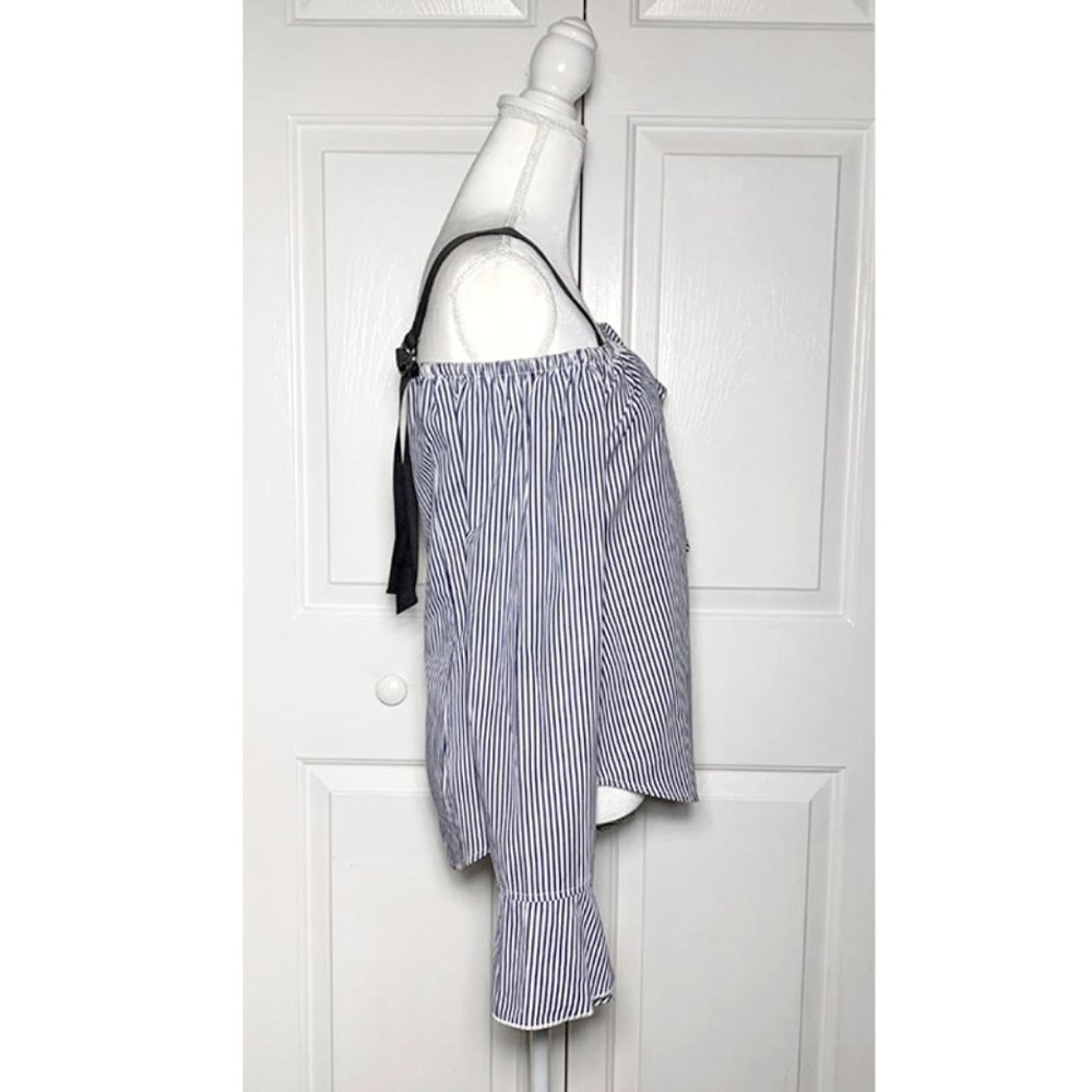 LEITH Grosgrain Ruffle Off-Shoulder top - Picture 4 of 8